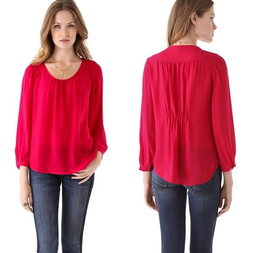 NWOT Joie long sleeve red/dark pink blouse